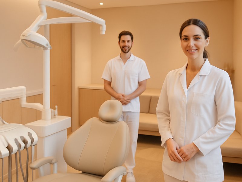Recepción de la Clínica Dental Central en San Martín de la Vega